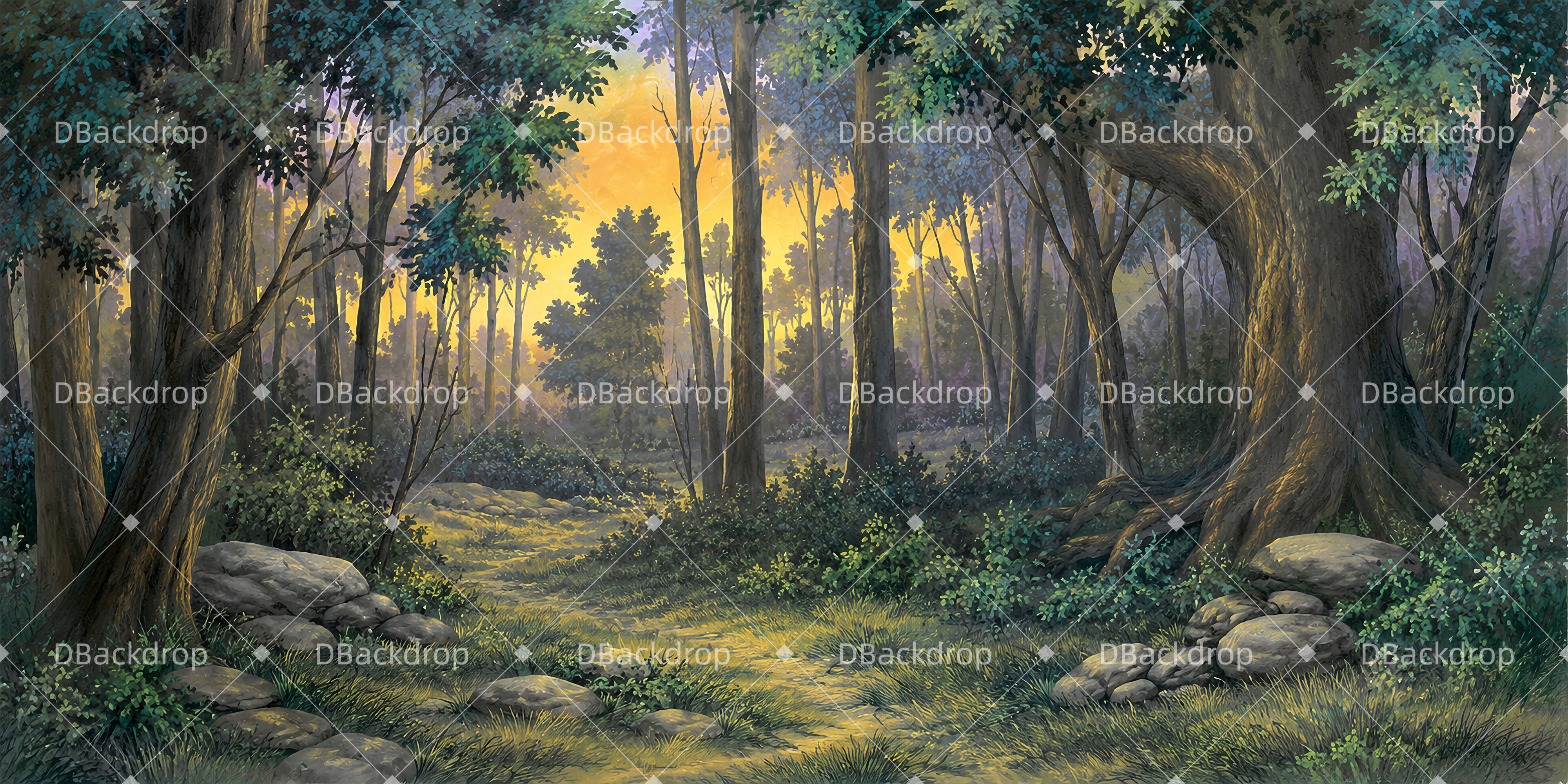School Play Backdrop Arden Thicket Forest Stage UK Backdrop LXX66-T132