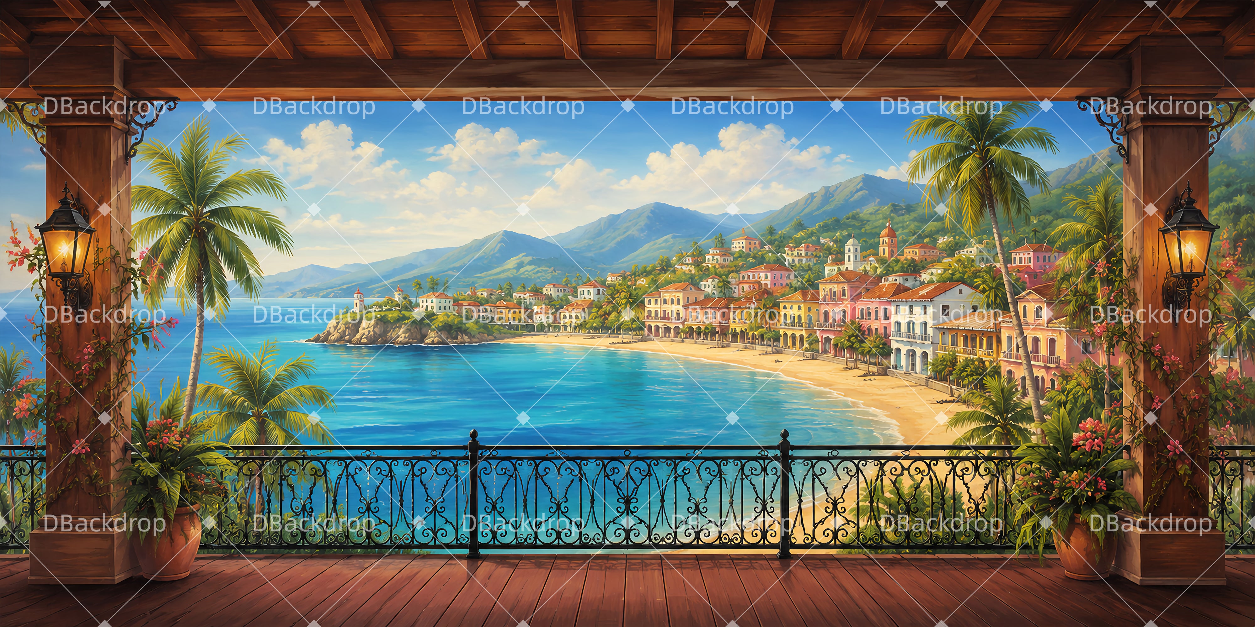 Performance Backdrop Island Terrace View Stage Backdrop Ideas UK LXX66-T18