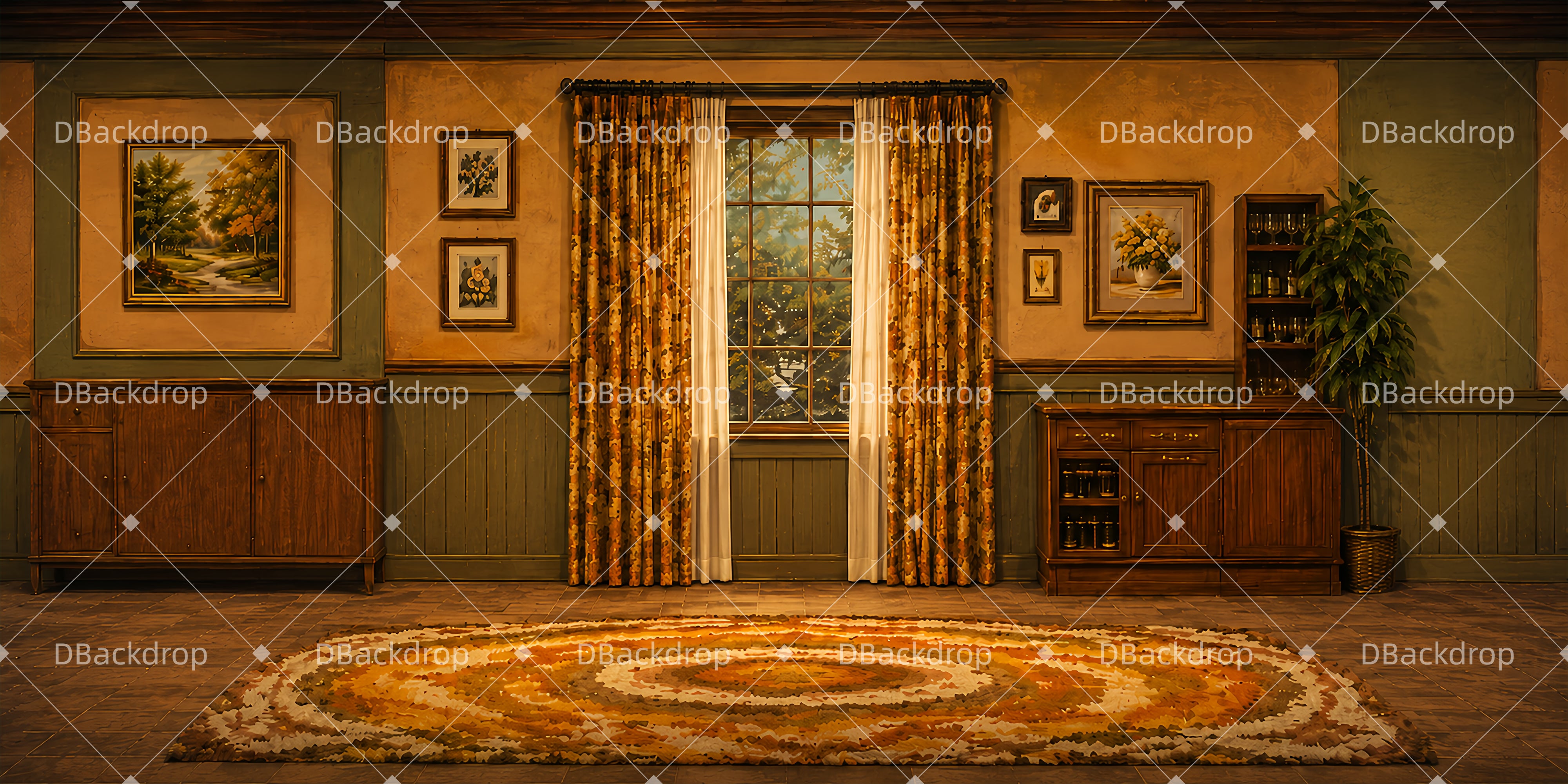 Theater Stage Backdrop Violet's Living Room School Play Backdrops UK LXX66-T32