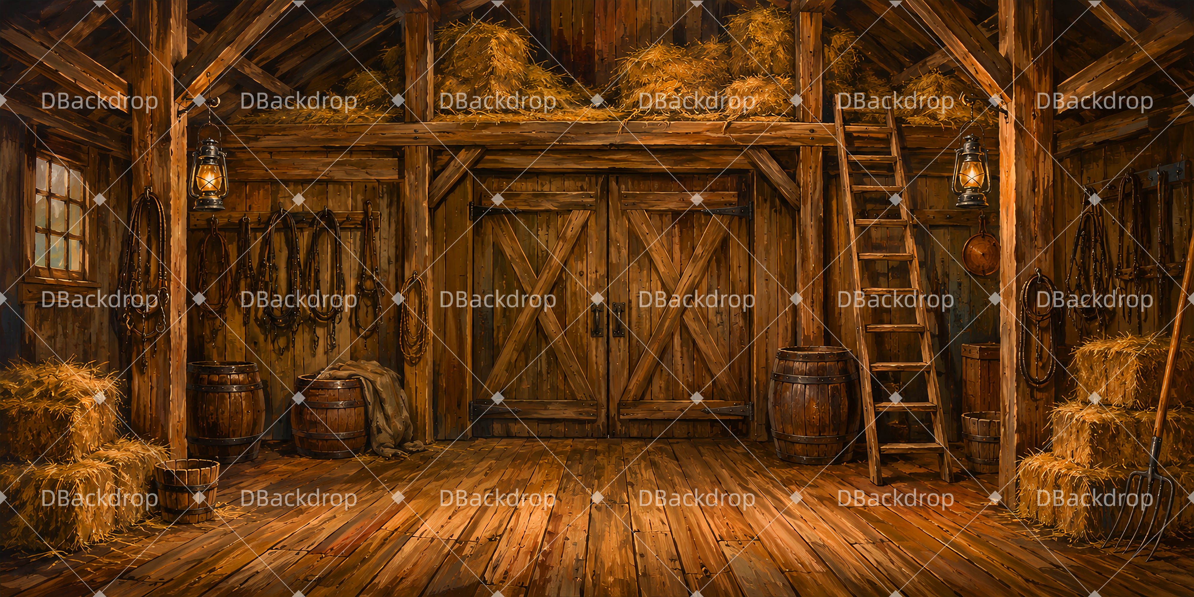 Theater Backdrop Countryside Barn Hideaway Performance UK Backdrop LXX66-T62