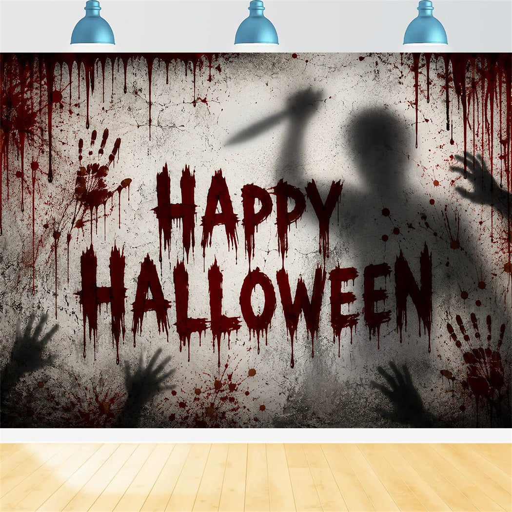 Halloween Bloody Backdrop Bloody Shadow Wall Horror Halloween Backdrops UK LXX67-109