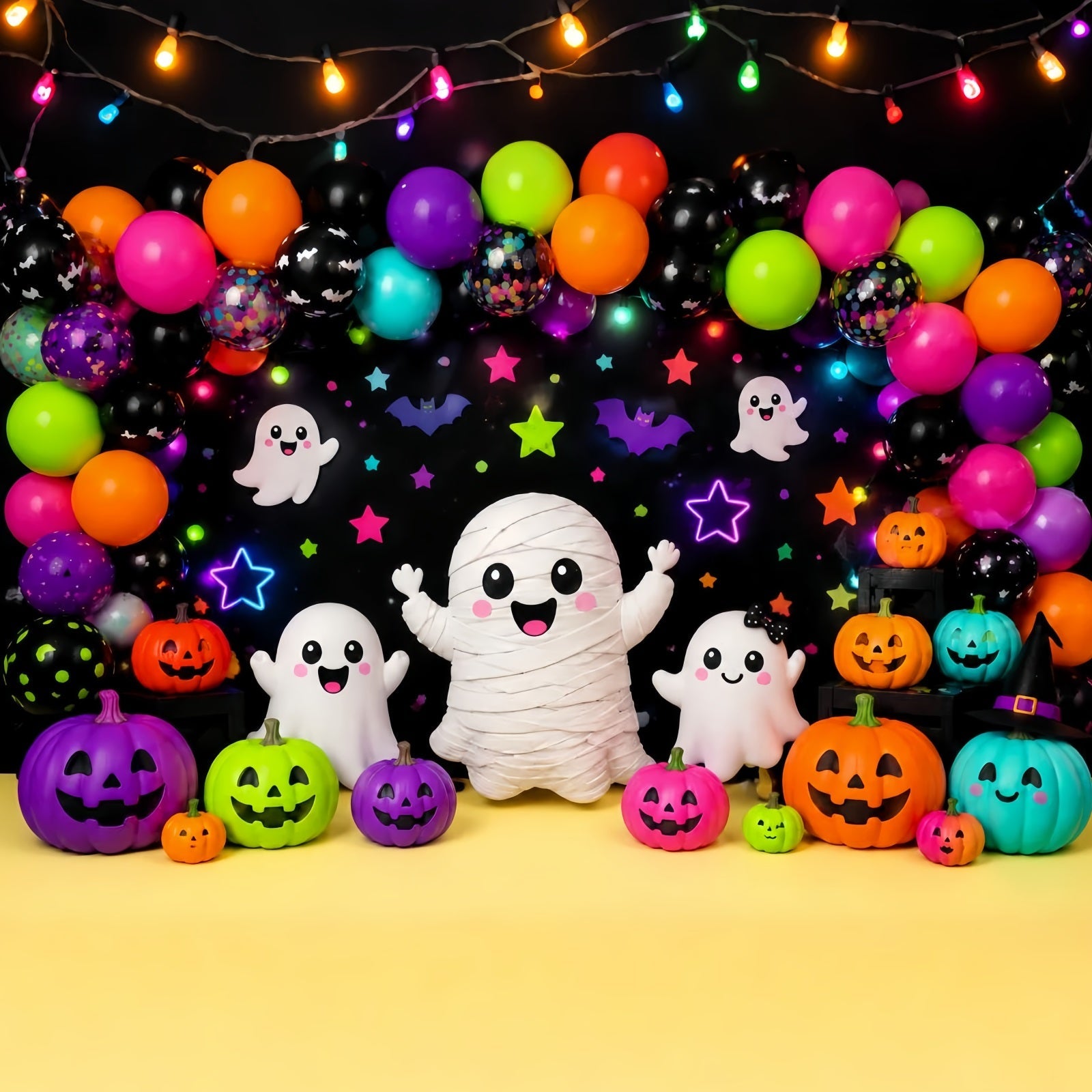 Halloween Picture Backdrops Colorful Ghost Mummy Party Halloween Birthday Backdrop UK LXX67-135