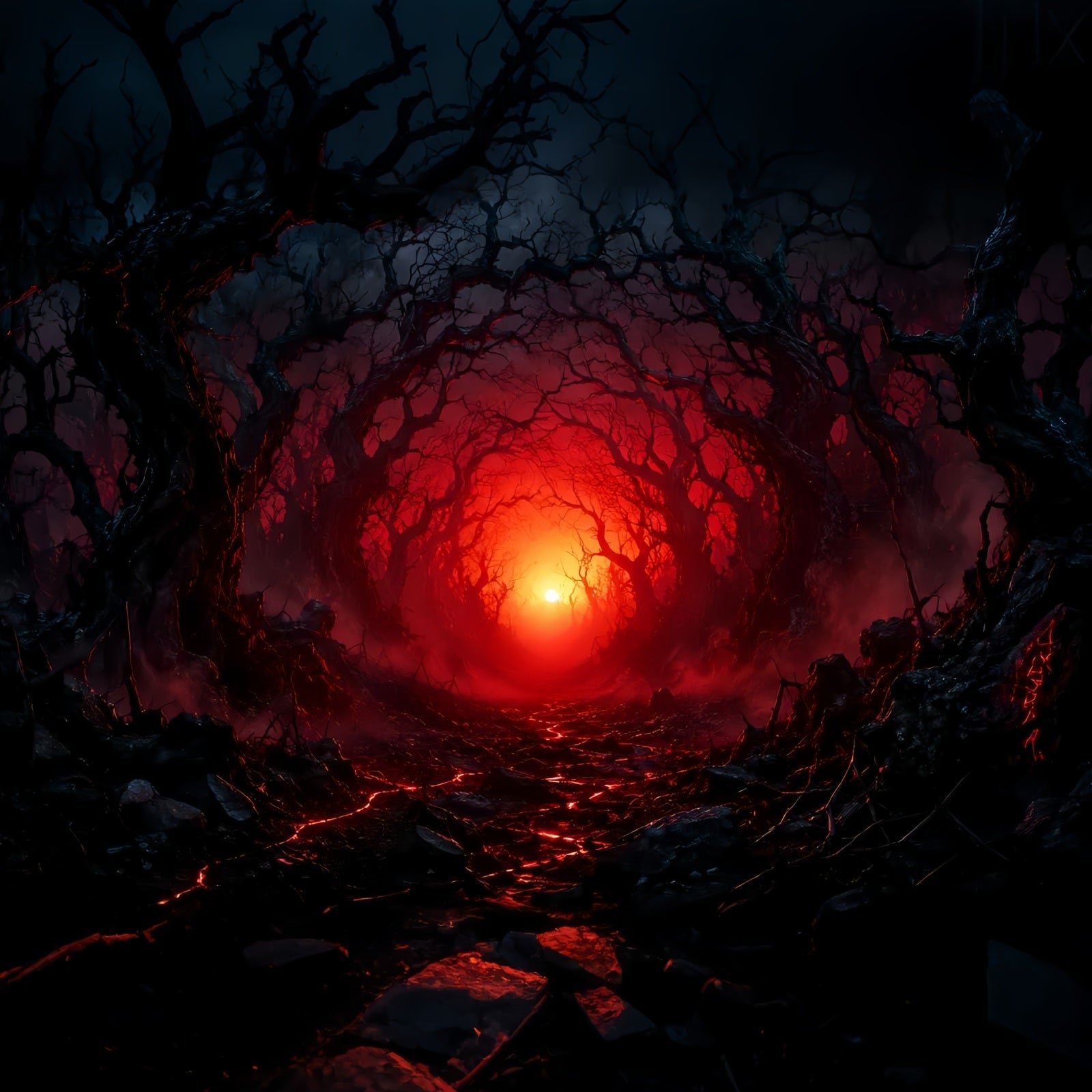 Halloween Party Backdrop Ideas Crimson Haunted Forest Tunnel Halloween Scary Backdrops UK LXX67-147