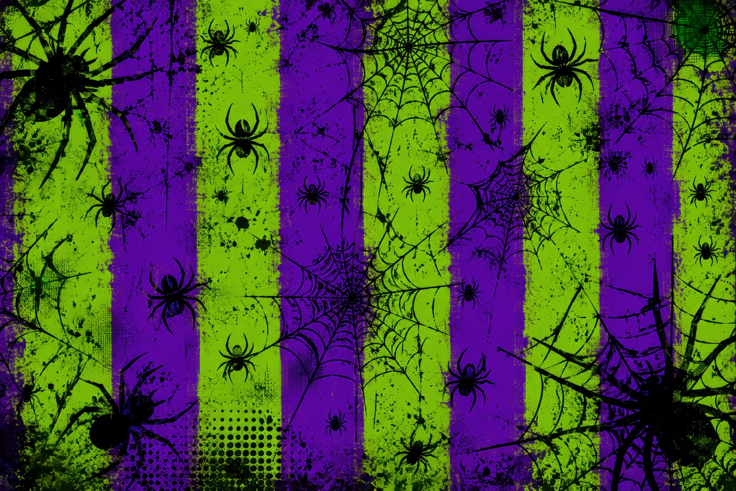 Halloween Backdrop Photo Booth Neon Spider Web Stripes Backdrops Halloween UK LXX67-90