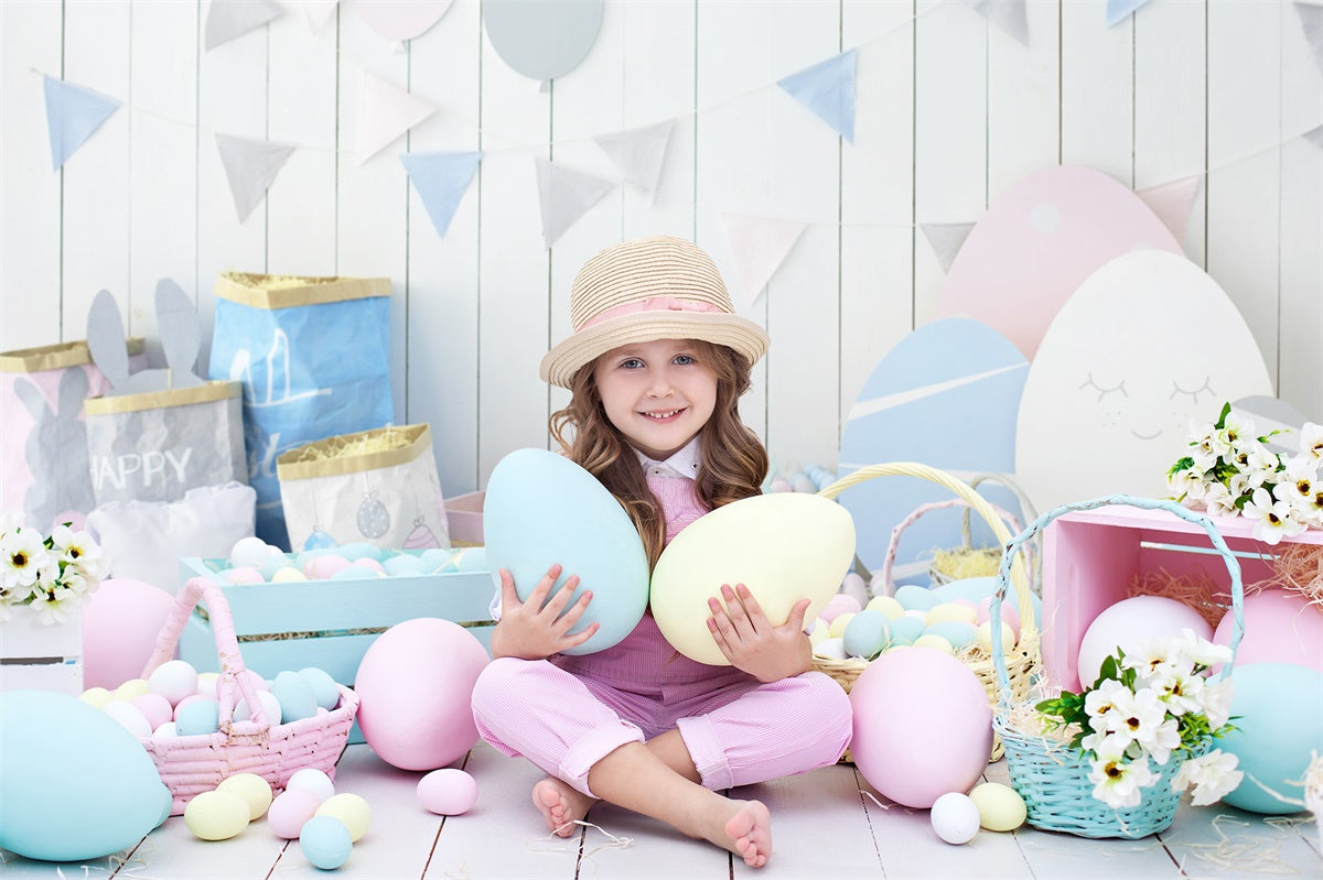 Morandi Colors Easter Eggs Wooden Board Backdrops M1-15