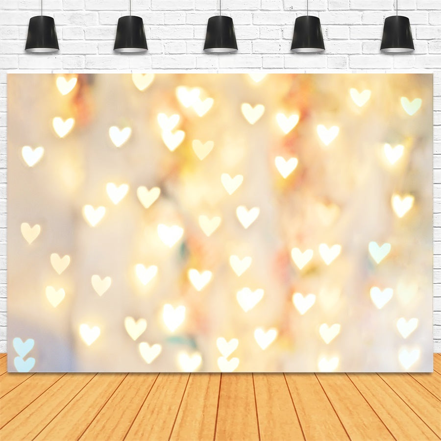 Pastel Heart Bokeh Photo Studio Backdrop UK MR-0046