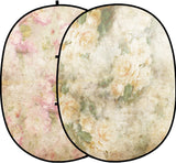Collapsible Elegant Vintage Pink/Yellowish Rosebud Double-sided Backdrop 1.5x2m M12-49