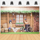 Rustic Cabin Vine Decorative Eaves Purple Lavender Accent Porch Backdrop M2-16