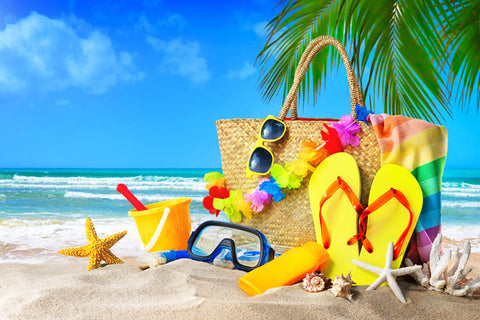 Summer Beach Sunbathing Accessories Backdrop UK M5-123