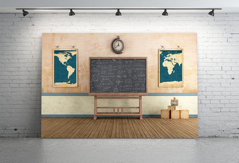 Vintage Classroom With Blackboard Backdrop UK M5-131