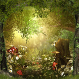 Fairy Tale Wonderland Forest Mushrooms Backdrop UK M6-126