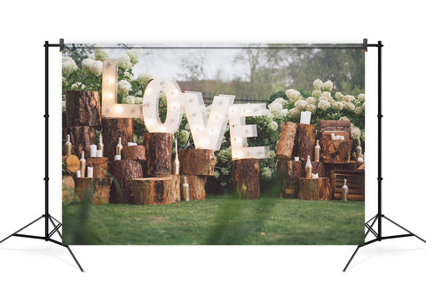 Love Letters Stumps Flower Wedding Backdrop UK M6-22