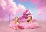Fashion Doll Fantasy Pink House Backdrop UK M7-105