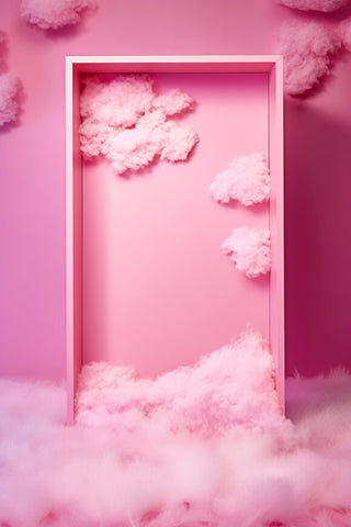Fashion Dolly Fantasy Pink Box Clouds Backdrop UK M7-92