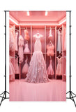 Fashion Doll Closet Pink Dress Backdrop UK M7-94