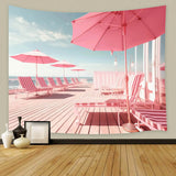 Pink Beach Umbrella Fashion Doll Backdrop UK M7-97