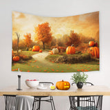 Autumn Scenery Pumpkins Photography Backdrop UK M8-46