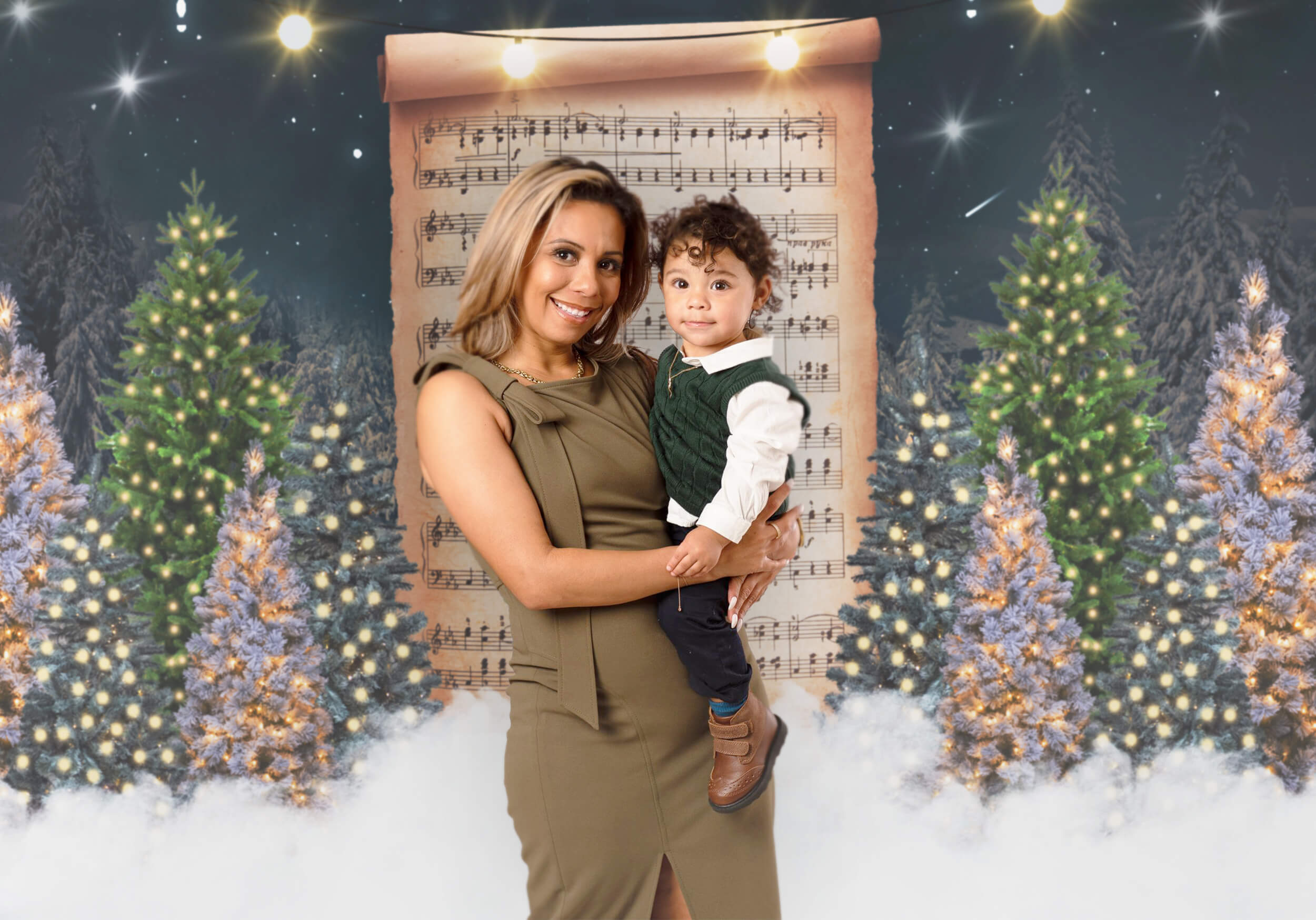 Christmas Tree Song Notation Photography Backdrop UK M9-17