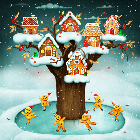 Gingerbread House Gingerbread Men Xmas Backdrop UK M9-36
