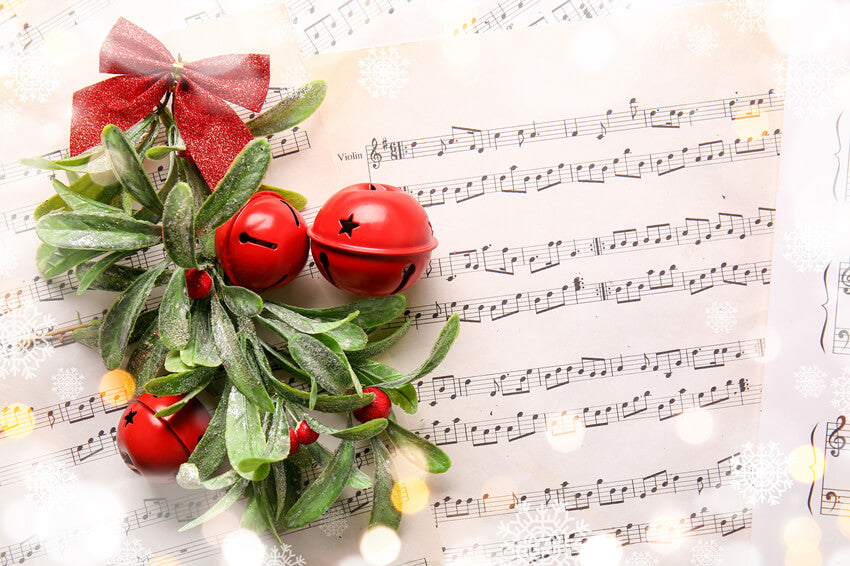 Christmas Carol Lyrics Photo Booth Backdrop UK M9-66