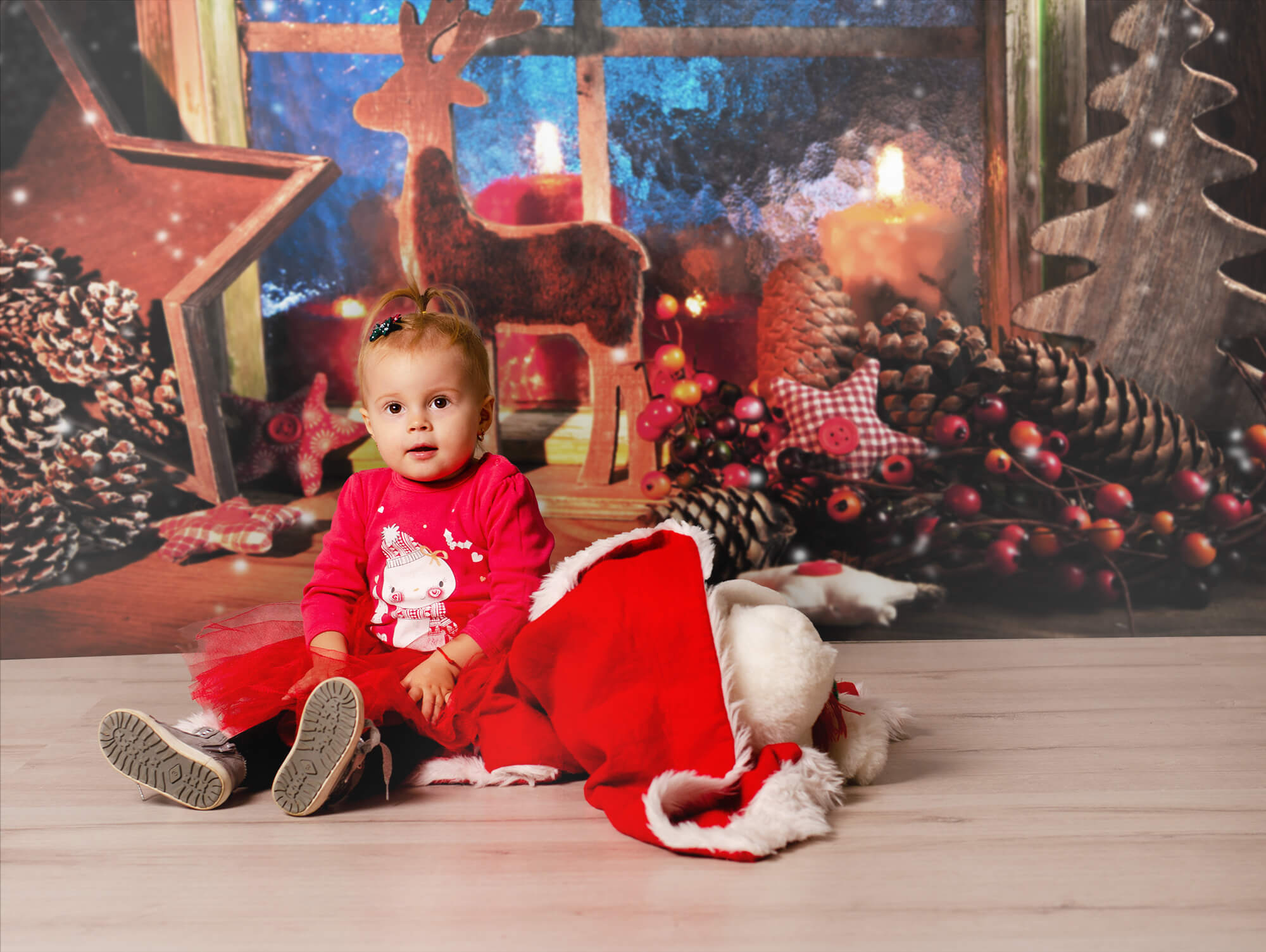 Christmas Beautiful Decoration Window Backdrop UK M9-73