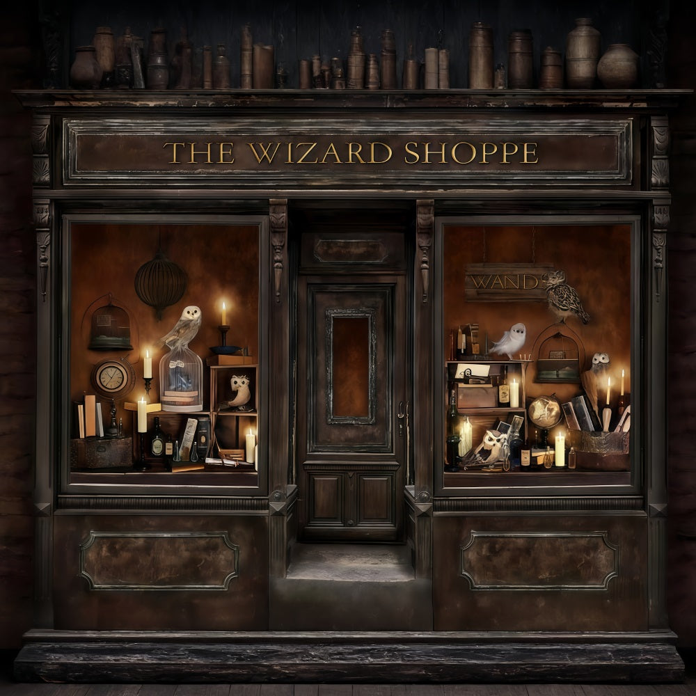 Halloween Backdrop Magical Wizard Shop Window Halloween Photo Backdrop UK MRR10-23