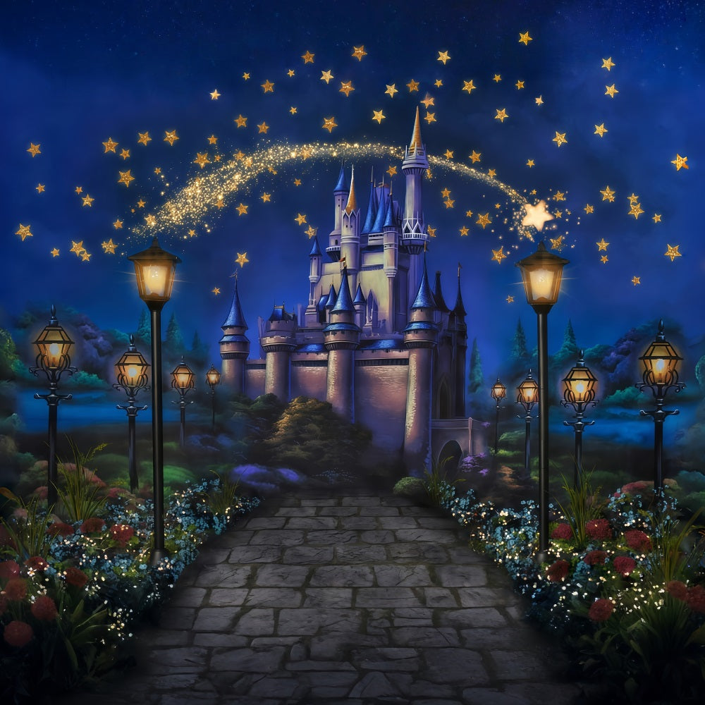 Castle Backdrop Magical Castle Stars Newborn Photography Backdrop UK MRR10-27