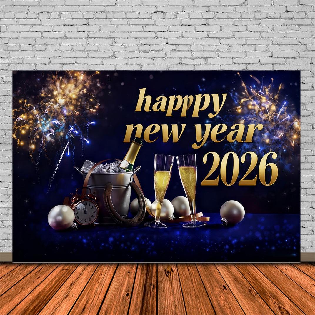 New Year Backdrop Champagne Toast Midnight Celebration Happy New Years Backdrop UK MRR10-3