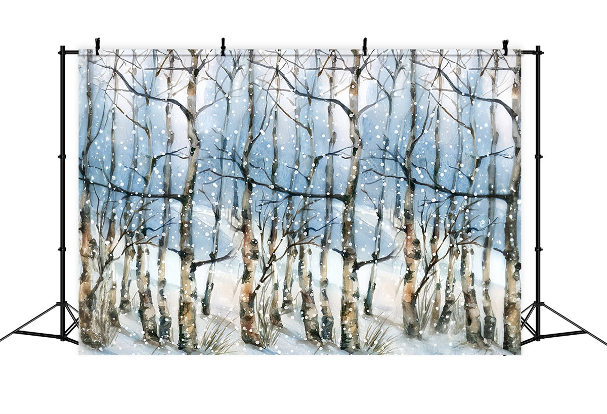 Winter Forest Backdrop Snowy Trees Wonderland Forest Backdrop UK MRR10-35