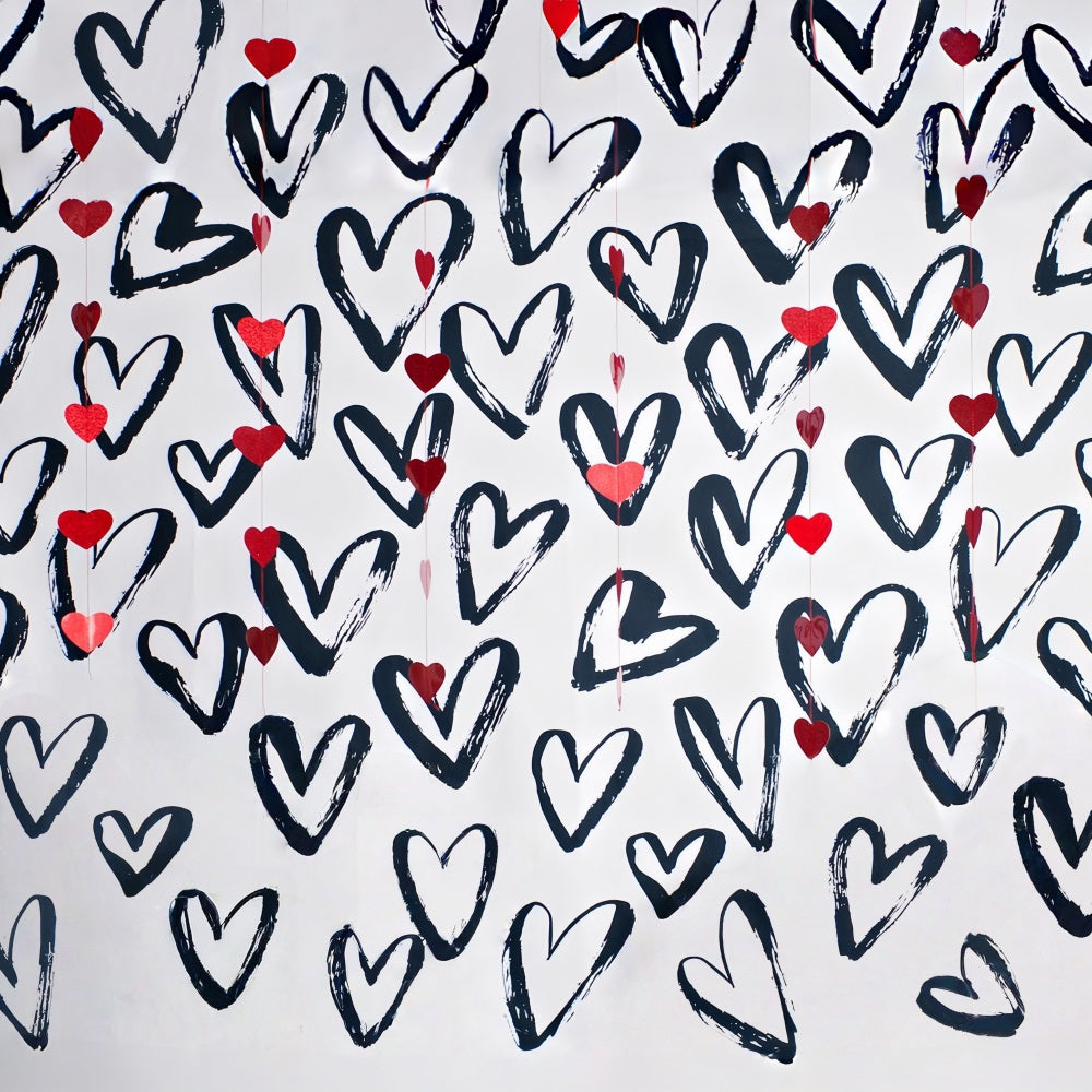 Valentine's Day Backdrop Love Hearts White Wall Valentines Backdrop UK MRR10-36