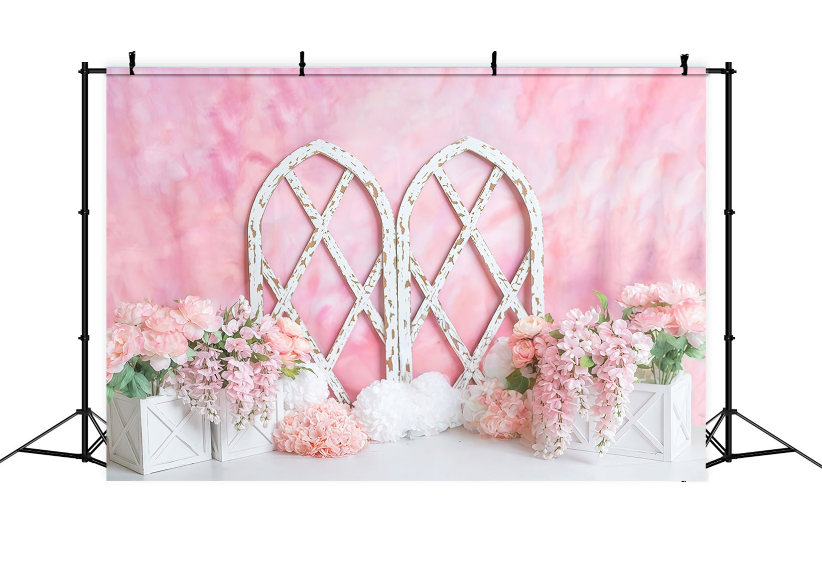 Newborn Backdrop Pink Floral Arch Flowers Children Backdrops UK MRR10-40