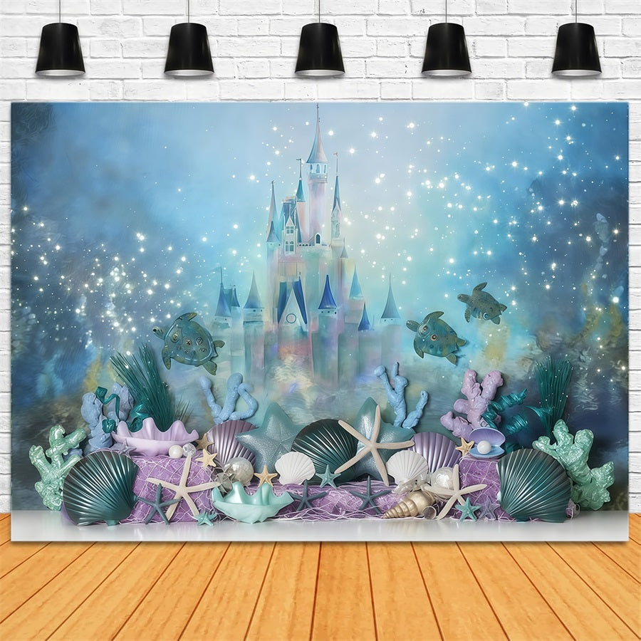 Castle Backdrop Underwater Castle Corals Children Backdrops UK MRR10-49