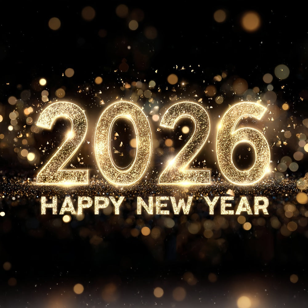 Happy New Years Backdrop Golden Glitter Celebration Numbers New Year Backdrop UK MRR10-5
