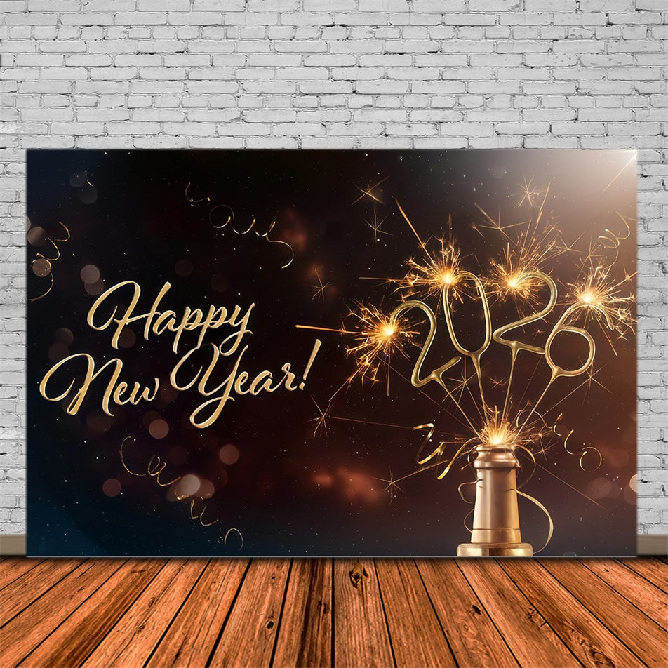 2026 New Year Backdrop Sparkling Champagne Burst Celebration New Years Eve Backdrop UK MRR10-6