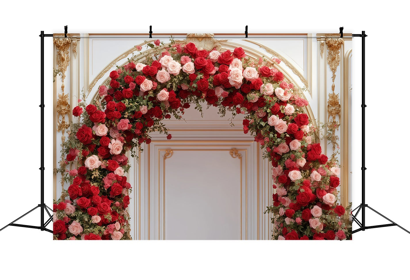 Valentine Photo Backdrop Luxurious Rose Floral Arch Valentine's Day Backdrops UK MRR11-100