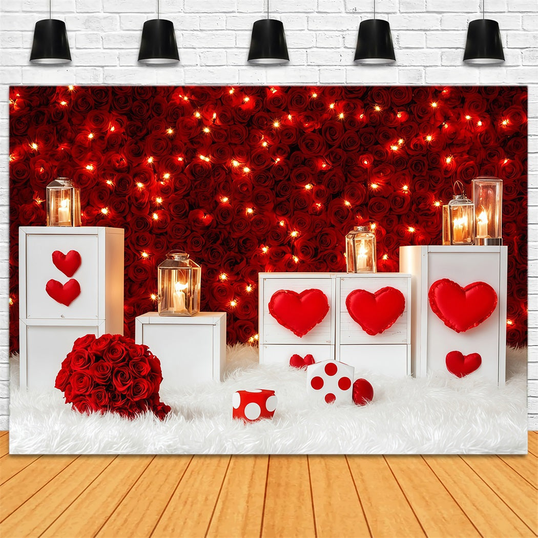 Valentine Backdrop Ideas Red Rose Candle Glow Valentine Backdrops UK MRR11-104