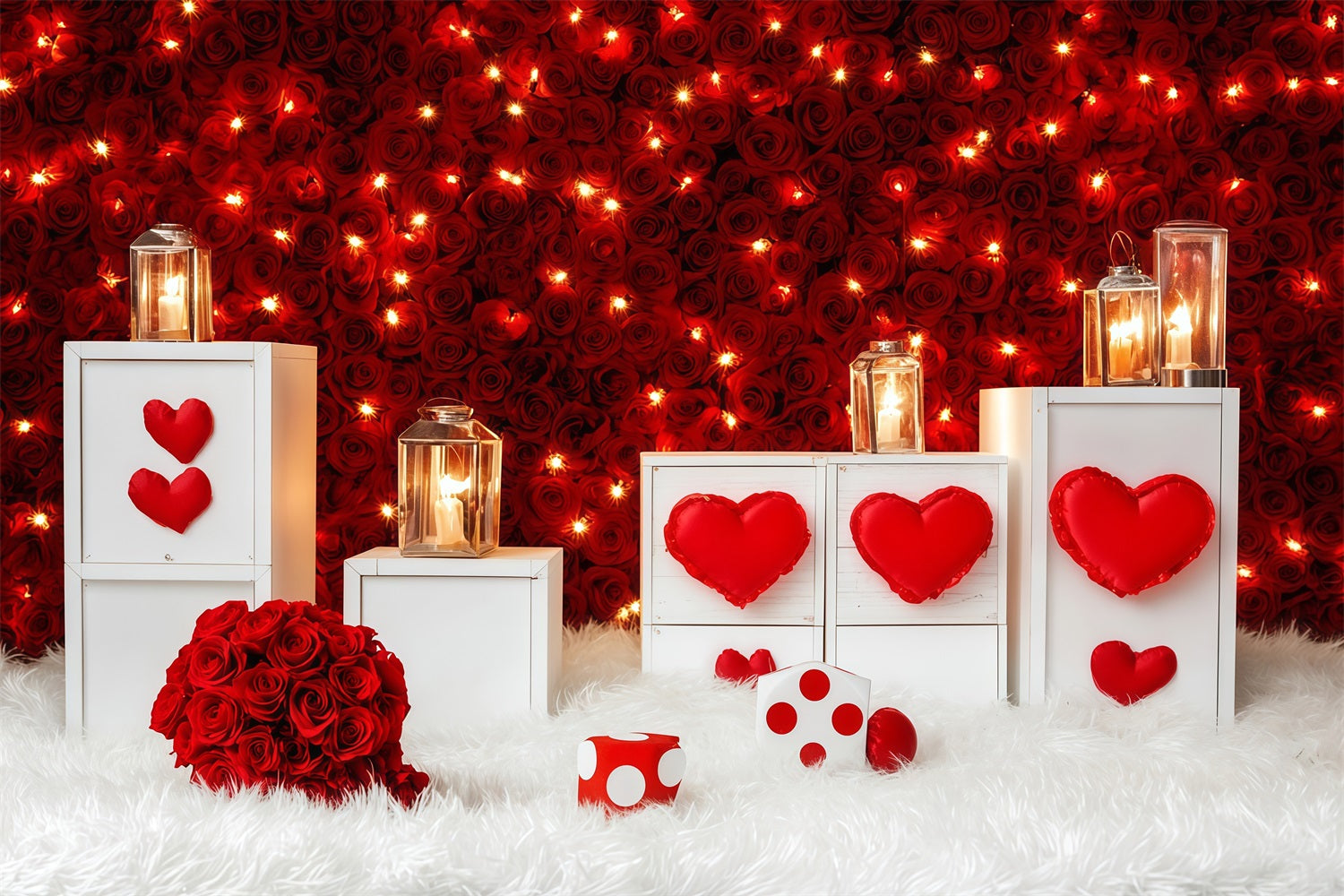 Valentine Backdrop Ideas Red Rose Candle Glow Valentine Backdrops UK MRR11-104