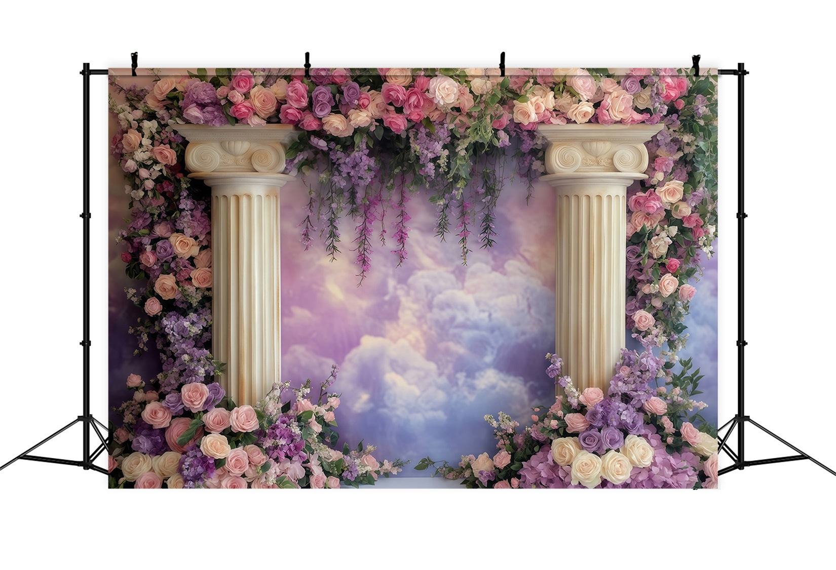 Valentines Day Photo Backdrop Romantic Floral Column Arch Valentine Backdrops UK MRR11-109