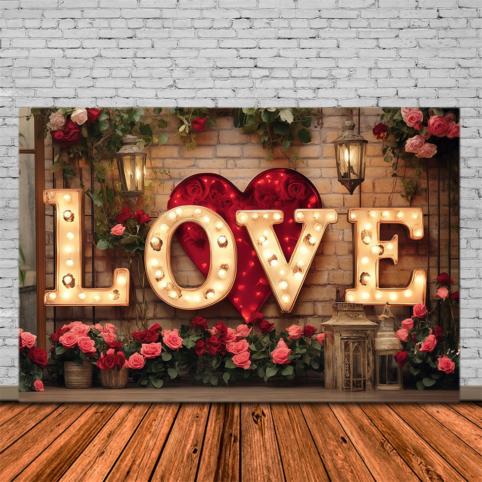 Valentine's Day Backdrop Glitter Love Light Flower Valentines Backdrop UK MRR11-119
