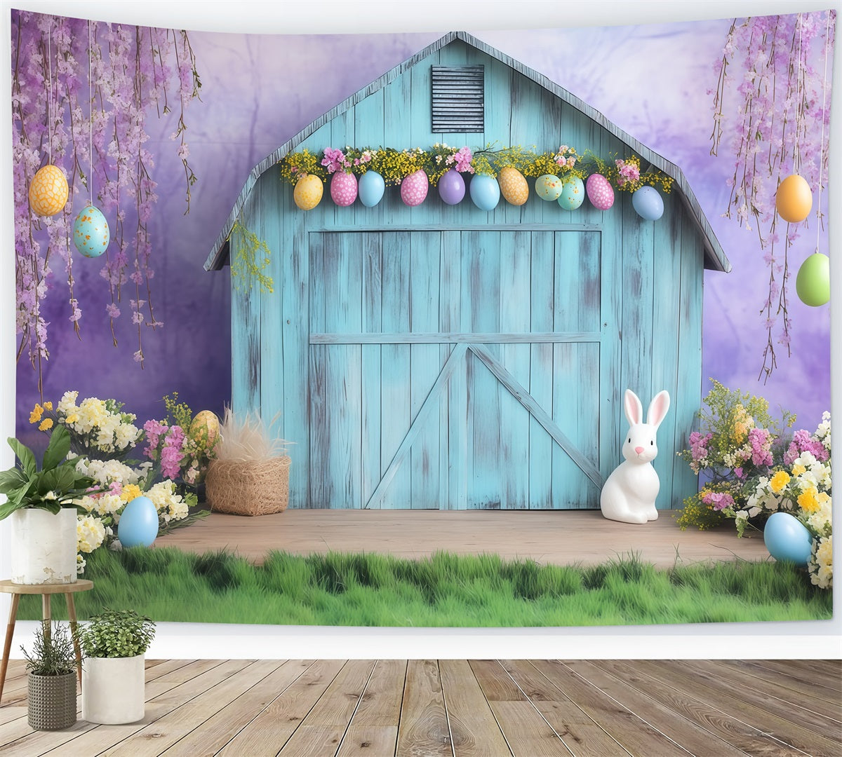 Easter Backdrop Ideas Spring Barn Blossoms Decor Bunny Backdrop UK MRR11-74