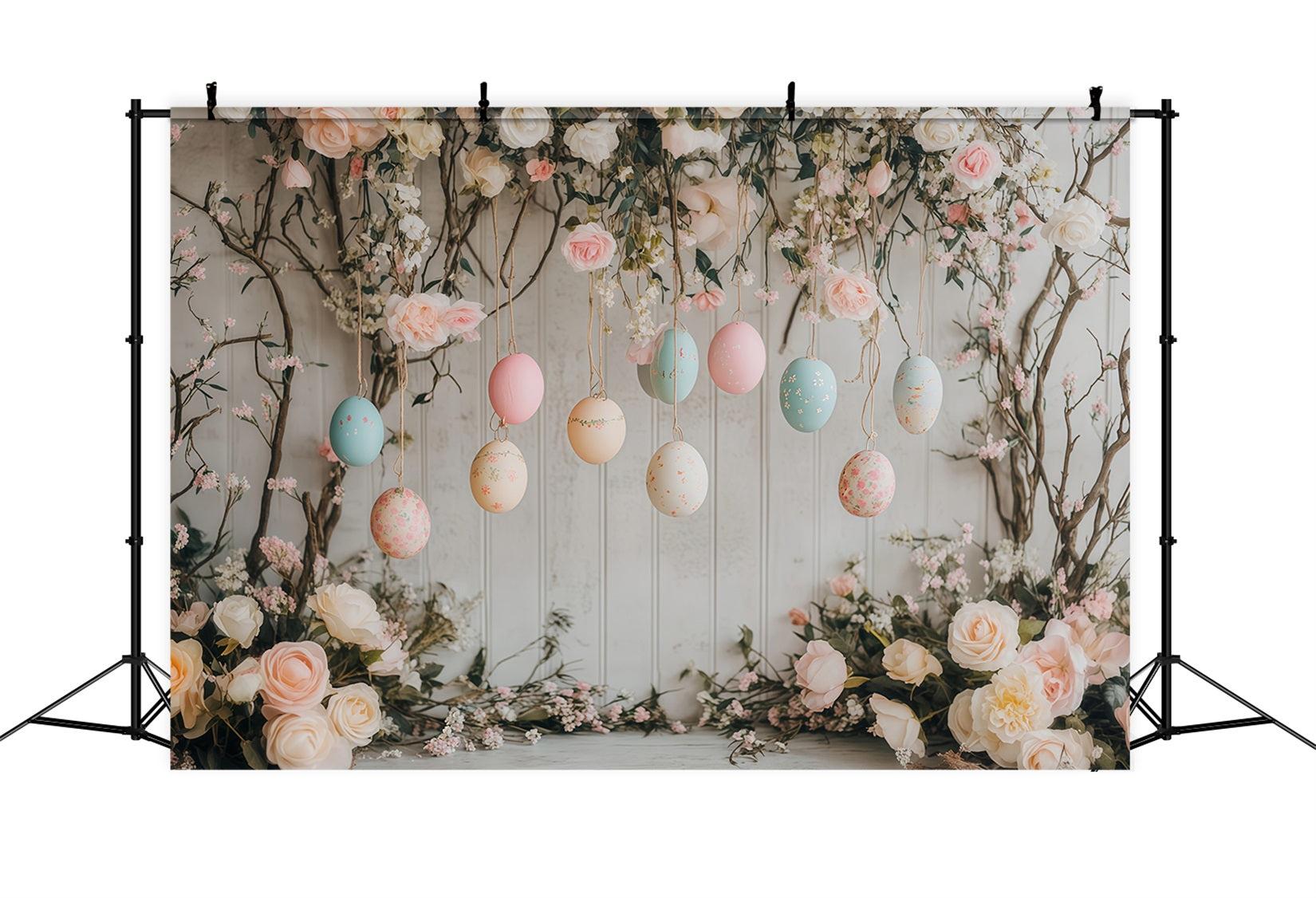 Easter Egg Backdrop Hanging Pastel Blossom Eggs Easter Backdrop Ideas UK MRR11-76