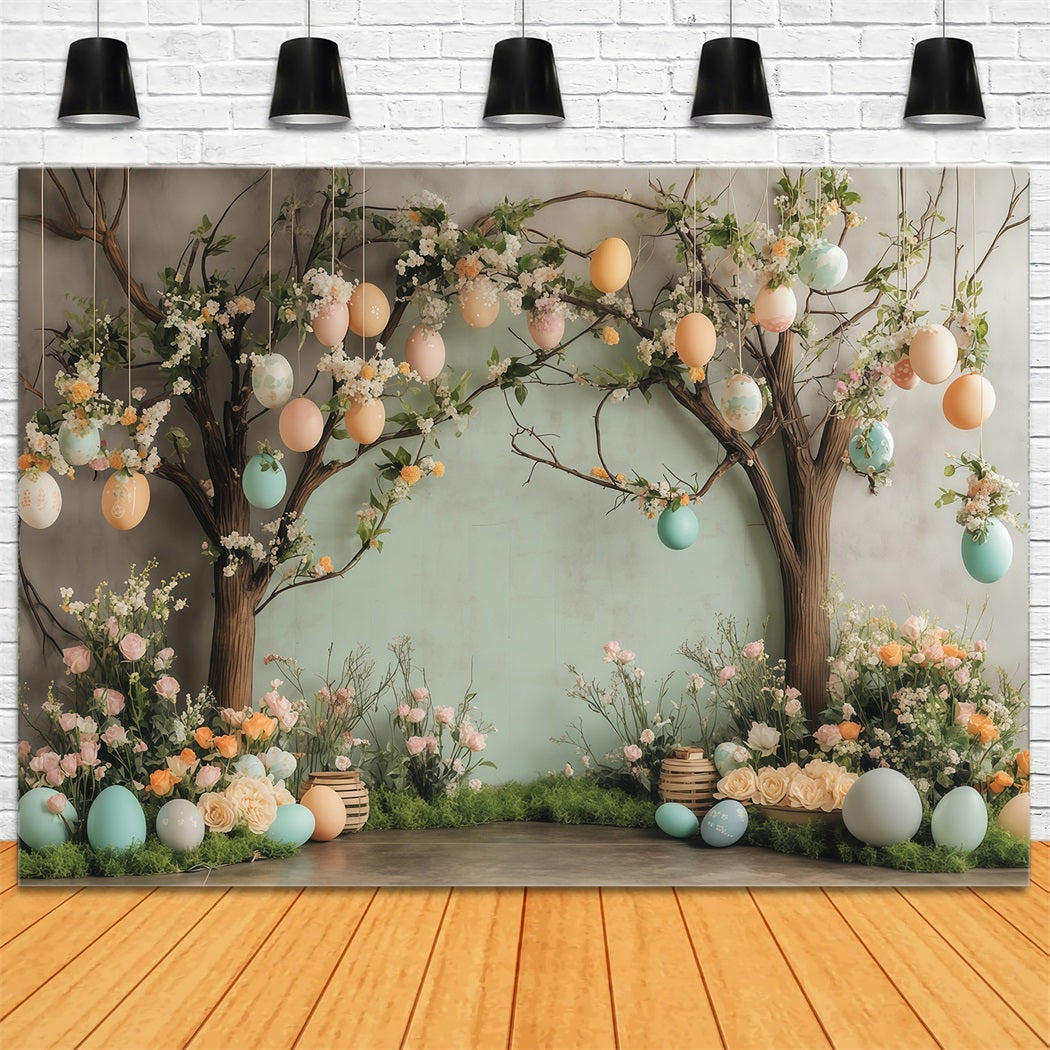 Easter Egg Hunt Backdrop Spring Blossom Egg Garden Easter Backdrop UK MRR11-77