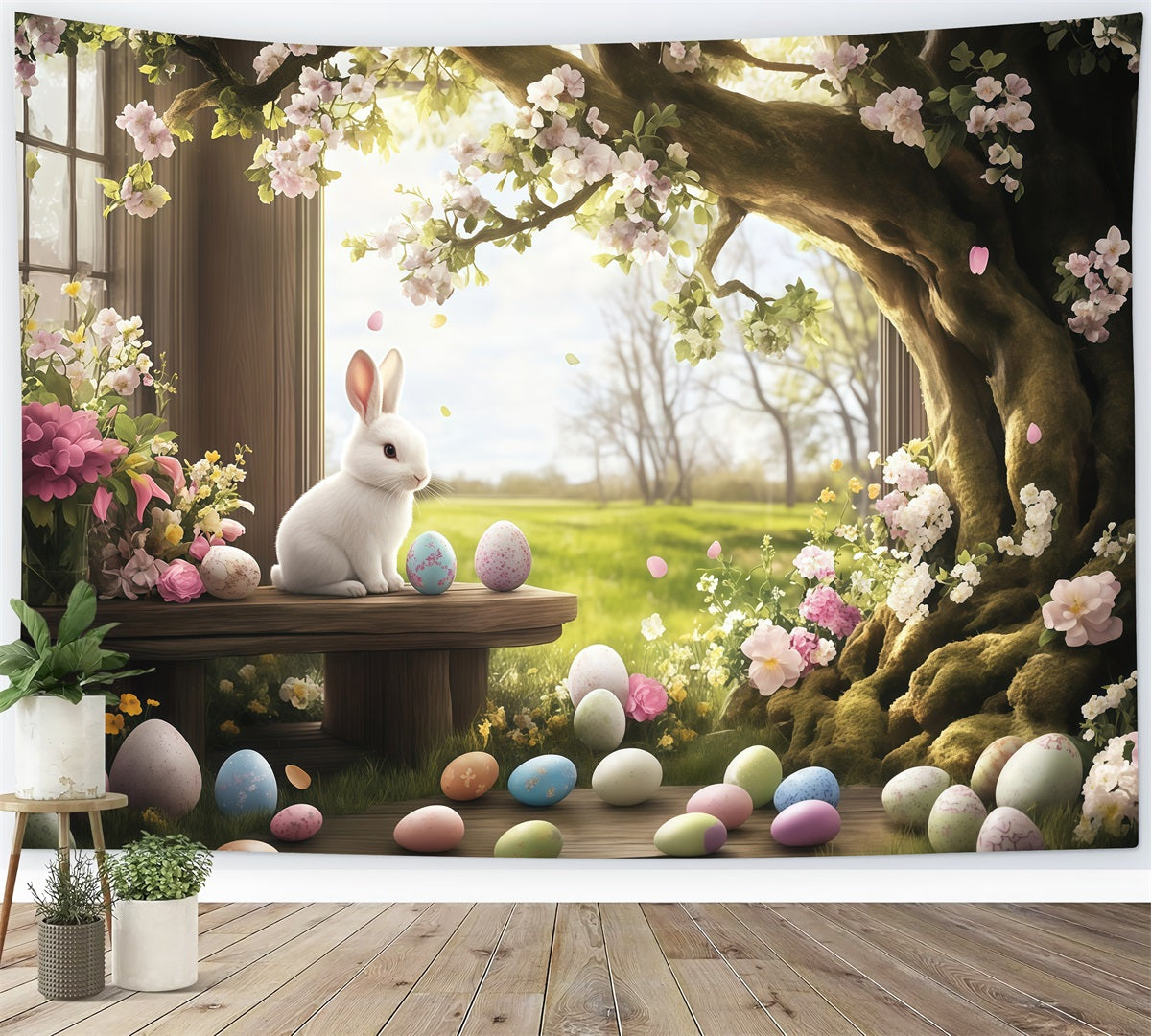 Easter Photography Backdrops Woodland Bunny Meadow Easter Egg Backdrop UK MRR11-78