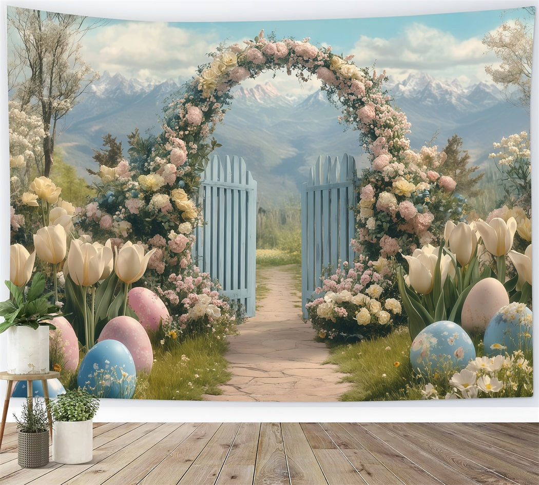Easter Backdrop Floral Garden Bunny Display Easter Photography Backdrops UK MRR11-83