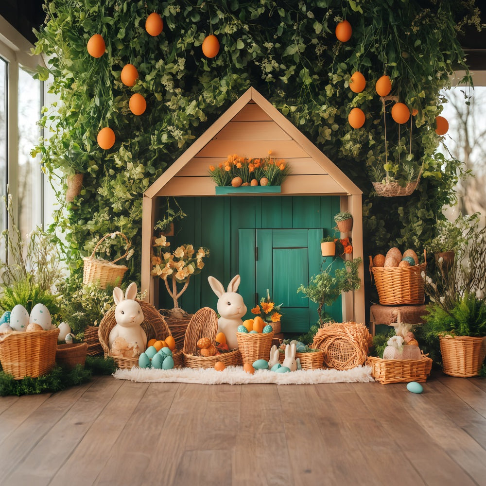 Easter Backdrops Pastel Cottage Bunny Easter Photo Booth Backdrop UK MRR11-85