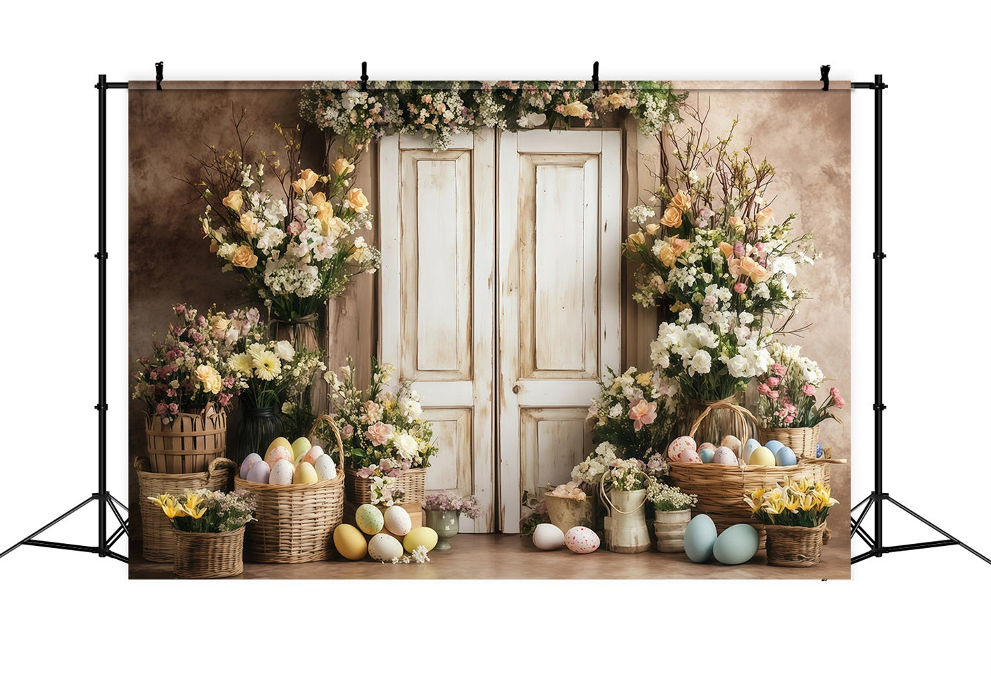 Easter Backdrop Ideas Blooming Mantel Bunny Display Easter Backdrop UK MRR11-86
