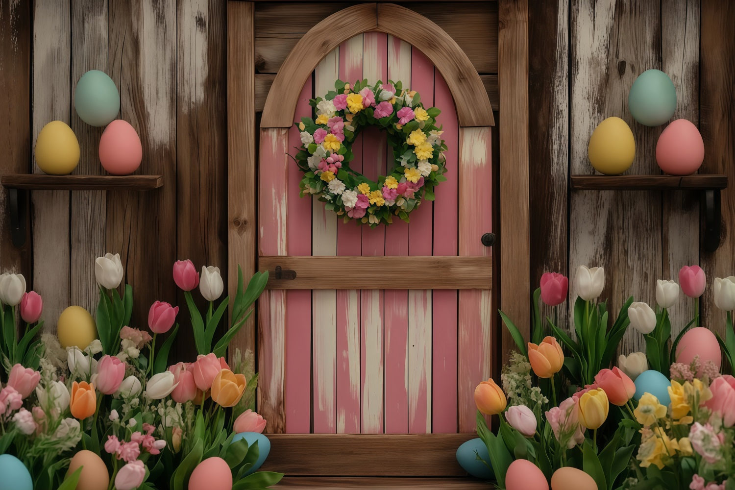Easter Egg Backdrop Enchanted Meadow Egg Path Easter Photography Backdrops UK MRR11-88