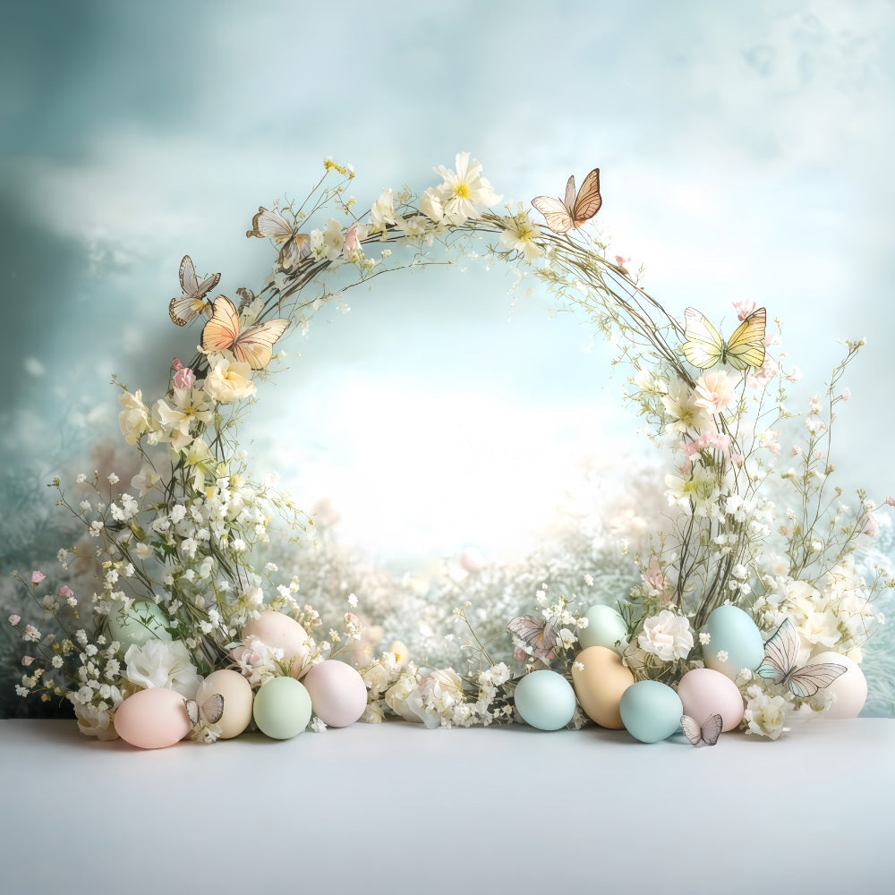 Easter Backdrop Pastel Door Bunny Welcome Easter Egg Hunt Backdrop UK MRR11-95