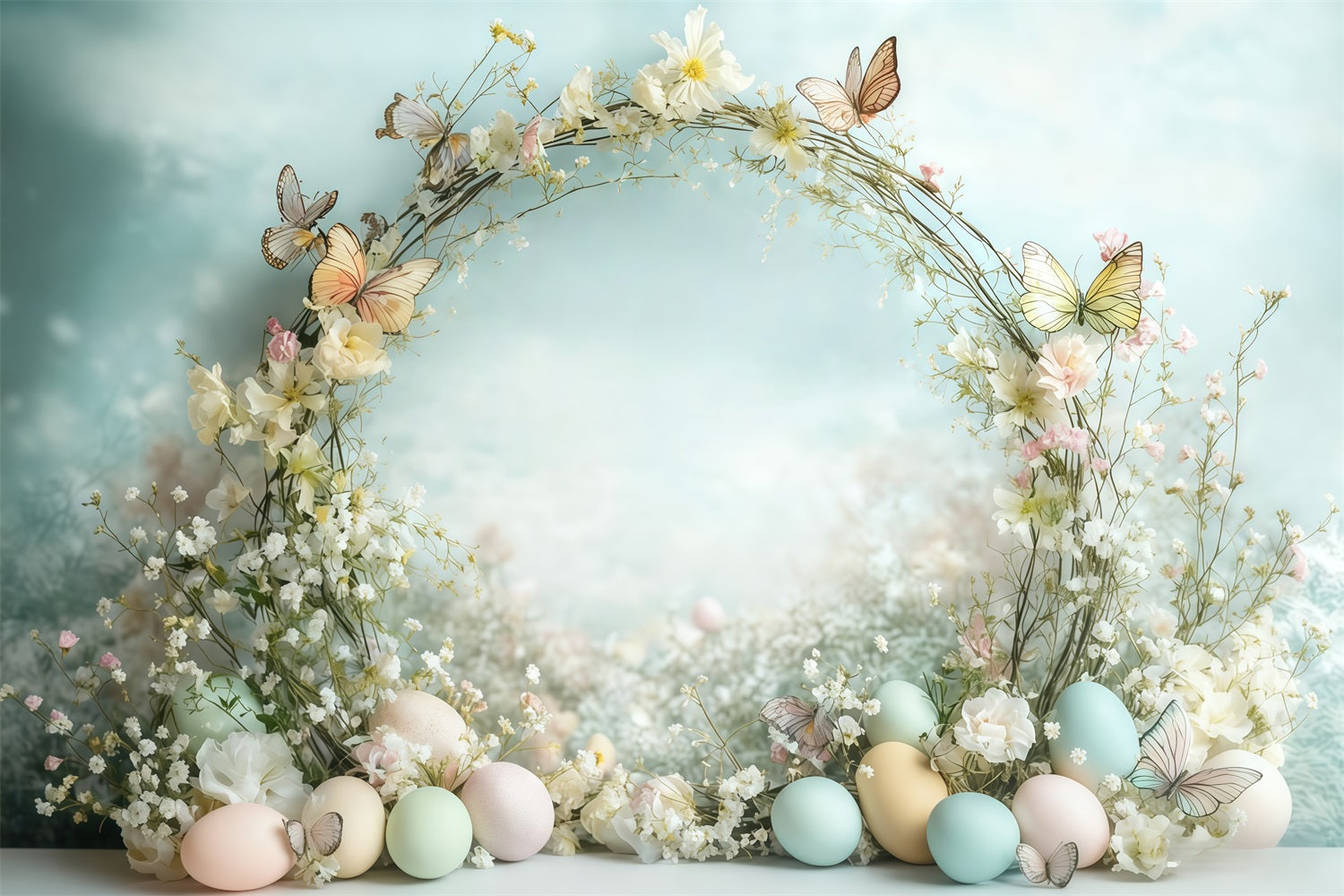 Easter Backdrop Pastel Door Bunny Welcome Easter Egg Hunt Backdrop UK MRR11-95