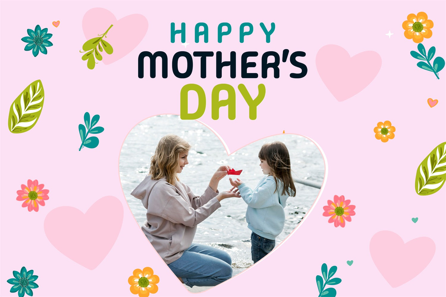 Mothers Day Backdrop Soft Pastel Floral Customized Backdrop UK MRR3-106